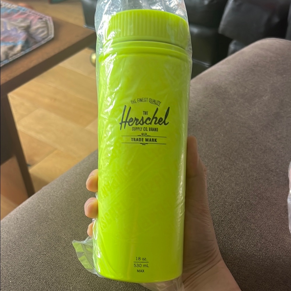 Herschel Supply Company Neon Green Travel Bottle 16oz insulated.